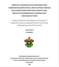 Image of Peranan gabapentin dan dexametason terhadap kejadian mual muntah pasca bedah dan kadar serotonin pada pasien yang menjalani pembedahan laparascopy cholesistectomy