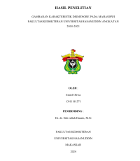 Image of Gambaran karakteristik dismenore pada mahasiswa fakultas kedokteran universiatas Hasanuddin angkatan 2018-2021