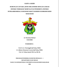 Image of Hubungan antara jenis organisme dengan lokasi infeksi terhadap mortalitas penderita infeksi intraabdominal di RSWS Makassar
