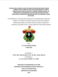Image of Temuan non tuberculosis mycobacteria dan mycobacterium tuberculosis complex pada sputum penderita suspek tuberculosis paru di RSUP DRWS,Rs Unhas, balai besar kesehatan paeu masyarakat Makassar dengan metode polymerase chain reaction