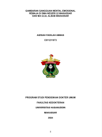 Image of Gambaran gangguan mental emosional remaja di SMA NEGERI 22 Makassar dan MA Ulul Albab Makassar
