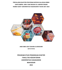 Image of Prevalensi bakteri penyebab infeksi saluran kemih dari sampel urin yang masuk di laboratorium RS Unhas tahun 2021-2024