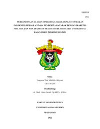 Image of Perbandingan luaran operasi katarak dengan tindakan fakoemulsifikasi antara penderita katarak dengan diabetes melitus dan non diabetes melitus di RS Universitas Hasanuddin periode 2019-2021
