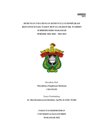 Image of Hubungan usia dengan kemunculan komplikasi hepatitis B pada pasien dewasa di RSUP DR. Wahidin Sudirohusodo Makassar periode Mei 2020-Mei 2021