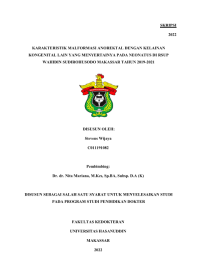 Image of karakteristik malformasi anorektal dengan kelainan kongenital lain yang menyertainya pada neonatus di RSUP Wahidin Sudirohusodo Makassar tahun 2019-2021