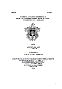 Image of Insidensi aborsi yang di induksi di hospital sultanah aminah periode mei 2011 hingga april 2014