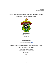 Image of Kadar kolestrol penderita penyakit jantung koroner (PJK) di rs wahidin sudirohusodo