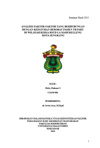 Image of Analisis faktor-faktor yang berhubungan dengan kepatuhan berobat pasien tb paru di wilayah kerja rsud la madukelleng kota sengkang