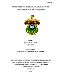 Image of Surveilans penyebab kematian balita di kabupaten sidrap periode januari-desember 2014