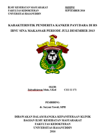 Image of Karakteristik penderita kanker payudara di rs ibnu sina makassar periode juli-desember 2013