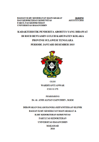Image of Karakteristik penderita abortus yang dirawat di rsud benyamin guluh kabupaten kolaka provinsi sulawesi tenggara periode januari-desember 2015