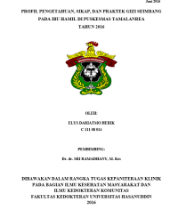 Image of Profil pengetahuan, sikap, dan praktek gizi seimbang pada ibu hamil di puskesmas tamalanrea tahun 2016