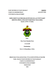 Image of Implementasi program pengelola penyakit kronis (prolanis) di puskesmas masamba kab. luwu utara