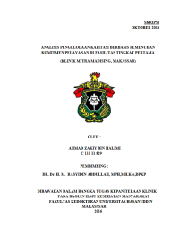 Image of Analisis pengelolaan kapitasi berbasis pemenuhan komitmen pelayanan di fasilitas tingkat pertama
