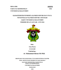 Image of Karakteristik penderita kanker serviks dan upaya pengendalian kanker serviks di rumah sakit universitas hasanuddin periode bulan januari - juni 2016