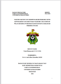 Image of Faktor-Faktor Yang Mempengaruhi Pemilihan Jenis Konsentrasi Yang Digunakan Oleh Ibu Usia Subur Di Wilayah Kerja Puskesmas Kassi-Kassi Kota Makassar Periode Juni 2016