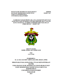 Image of Gambaran Kadar Profil LDL, Gula Darah Sewaktu Dan Asam Urat Pada Penderita Infark Miokard Akut Yang Di Rawat Di RSUP DR. Wahidin Sudirohusod0Pada Bulan Februari  2017 - Maret 2017