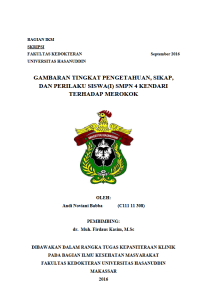 Image of Gambaran tingkat pengetahuan,sikap, dan perilaku siswa(i) smon 4 kendari terhadap merokok