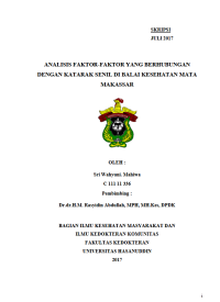 Image of Analisis faktor faktor yang berhubungan dengan katarak senil di balai kesehatan mata makassar