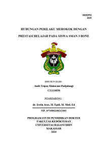 Image of HUBUNGAN PERILAKU MEROKOK DENGAN PRESTASI BELAJAR PADA SISWA SMAN 3 BONE