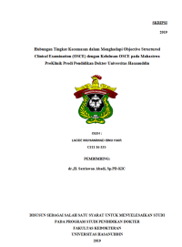 Image of Hubungan Tingkat Kecemasan dalam Menghadapi Objective Structured Clinical Examination (OSCE) dengan Kelulusan OSCE pada Mahasiswa PreKlinik Prodi Pendidikan Dokter Universitas Hasanuddin