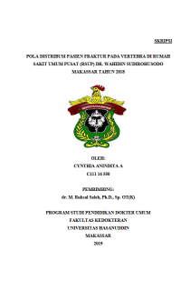 Image of Pola distribusi pasien fraktur pada vertebra di rumah sakit umum pusat (rsup) dr. wahidin sudirohusodo tahun 2018