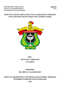 Image of Hubungan pengetahuan dan upaya mahasiswa terhadap penularan dan pencegahan TBC (tubercolosis)