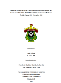Image of Gambaran radiologi toraks pada pesien tuberkolosis dengan HIV berdasarkan nilai cd4 di rsup dr wahidin sudirohusodo periode januari 2017-desember 2018