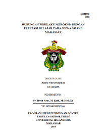 Image of Hubungan perilaku merokok dengan prestasi belajar pada siswi sman1 makassar