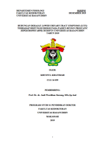 Image of Hubungan derajat lower urinary tract symptoms (luts) terhadap disfungsi ereksi pada pasien benign prostatic hipertrophy (bph) di rsptn universitas hasanuddin tahun 2019