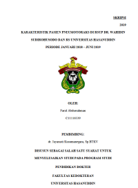 Image of Karakteristik pasien pneumotoraksi di rsup dr.wahidin sudirohusodo dan rs universitas hasanuddin periode januari 2018-juni 2019