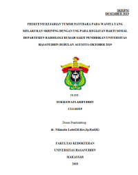 Image of Frekuensi kejadian tumor payudara pada wanita yang melakukan skrining dengan usg pada kegiatan bakti sosial departemen radiologi rumah sakit pendidikan universitas hasanuddin di bulan agustus-oktober 2019