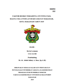 Image of Faktor resiko terjadinya stunting pada balita usia 6-59 bulan di kecamatan makassar,kota makassar tahun 2019