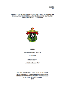 Image of Karakteristik pengguna antibiotik tanpa resep dokter di kalangan guru kecamatan labakkang, kabupaten pangkajene dan kepulauan