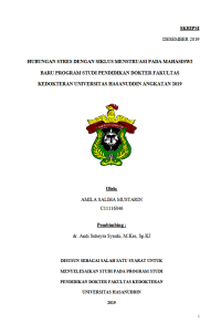 Image of Hubungan stress dengan siklus menstruasi pada mahasiswa baru program studi pendidikan dokter fakultas kedokteran universitas hasanuddin angkatan 2019