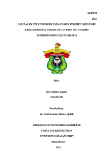 Image of Gambaran hepatotoksik pada pasien tuberkolosis paru yang mendapat terapi oat di rsup dr.wahidin sudirohusodo tahun 2019-2020