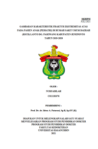 Image of Gambaran karakteristik fraktur ekstremitas atas pada pasien anak (pediatri) di rumah sakit umum daerah (rsud) lanto dg.pasewang kabupaten jeneponto tahun 2019-2020