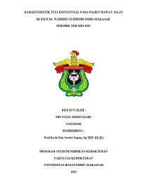 Image of Karakteristik tuli kongenital pada pasien rawat jalan di rsup dr.wahidin sudirohusodo makassar periode 2018-mei 2021