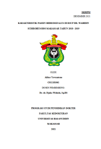 Image of Karakteristik pasien hidrosefalus di rsup dr.wahidin sudirohusodo makassar tahun 2018-2019