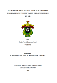 Image of Karakteristik lokasi dan jenis tumor otak pada pasien rumah sakit umum pusat dr.wahidin sudirohusodo tahun 2019-2021