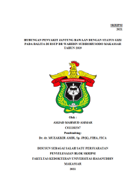 Image of Hubungan penyakit jantung bawaan dengan status gizi pada balita di rsup dr wahidin sudirohusodo makassar tahun 2019