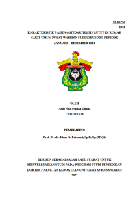 Image of Karakteristik pasien osteoarthritis lutut di rumah sakit umum pusat wahidin sudirohusodo periode januari-desember 2021