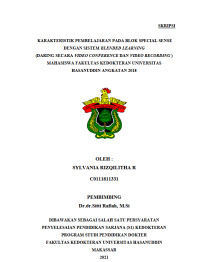 Image of Karakteristik pembelajaran pada blok special sense dengan sistem blended learning (daring secara video conference  video becording) mahasiswa fakultas kedokteran universitas hasanuddin angkatan 2023