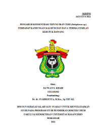 Image of Pengaruh konsentrasi tepung ikan teri (stolephorusp.) terhadap kandungan kalsium dan daya terima cemilan kerupung bawang