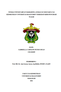 Image of Tingkat pengetahuan mahasiswa angkatan 2018 fakultas kedokteran universitas hasanuddin terhadap krim pencerah wajah