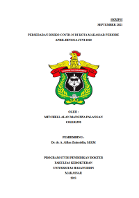 Image of Persebaran risiiko covid-19 di kota makassar periode april hingga juni 2020