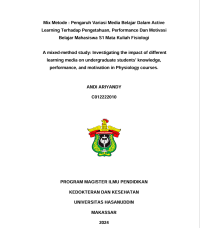 Image of Mix metode : pengaruh variasi media belajar dalam active learning terhadap pengetahuan, performance dan motivasi belajar mahasiswa S1 mata kuliah fisiologi