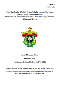 Image of Efektivitas zingiber officinale roscoe terhadap intensitas nyeri pada migrain:sebuah tinjauan pustaka