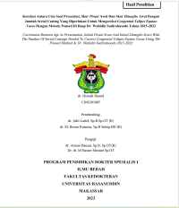 Image of Korelasi antara usia saat presentasi,skor pirani awal dan skor dimeglio awal dengan jumlah serial casting yang diperlukan untuk mengoreksi congenital talipes equino varus dengan metode ponseti di RSUP DRWS tahun 2015-2022