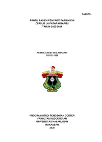 Image of Profil pasien penyakit parkinson di RSUD La patarai Barru tahun 2022-2024